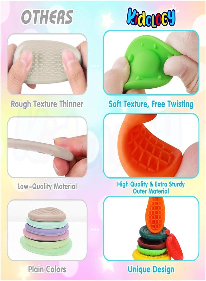 Kidology Fruit Sensory Toys for Kids -Silicone Fruit Shape| Durable Sensory Stones for Toddlers | Educational Hand Exercise Toys for Grasp, Grip, Pinch & Fine Motor Skill Development (Pack of 6) - Image 5